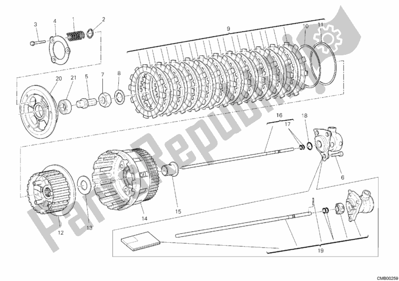 Todas as partes de Embreagem do Ducati Multistrada 1200 ABS USA 2011